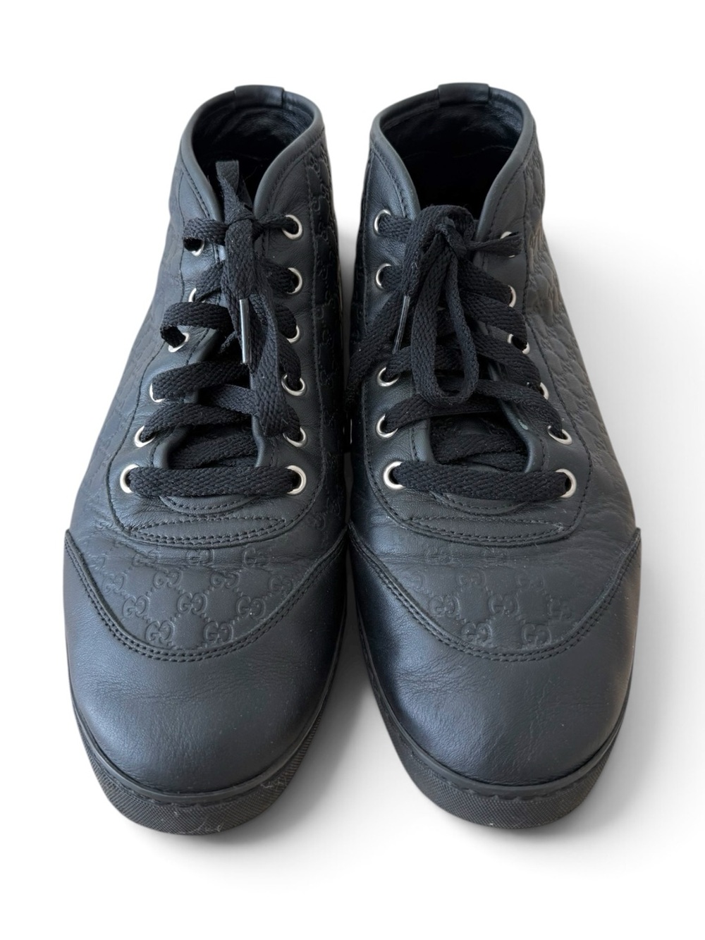 GUCCI Woman’s Black Mid- High Casual Sneakers